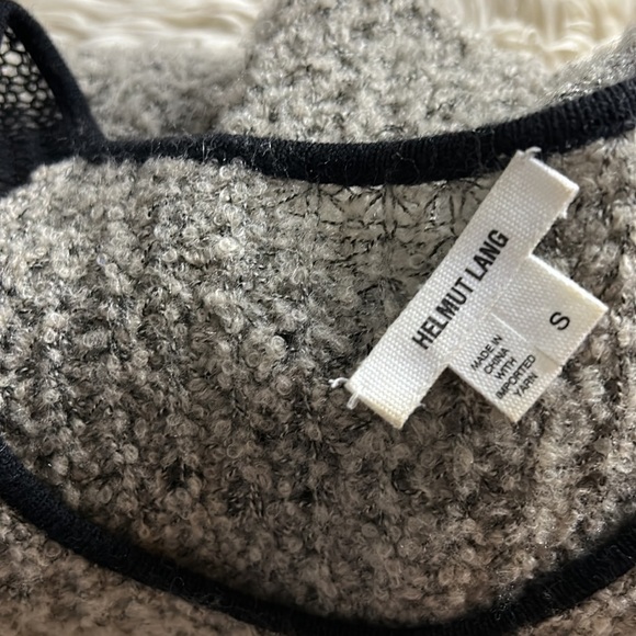 Helmut Lang Flecked Boucle asymmetrical Sweater wool colorblock small - Picture 7 of 7